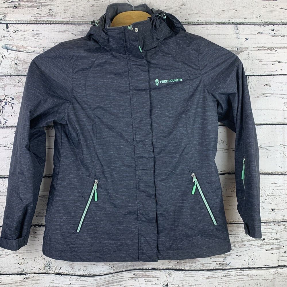 Free Country Women's [Size Medium] Black & Green‎ Hooded Jacket